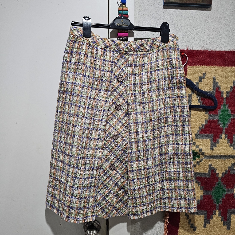 Vintage Tweed A-Line Skirt M